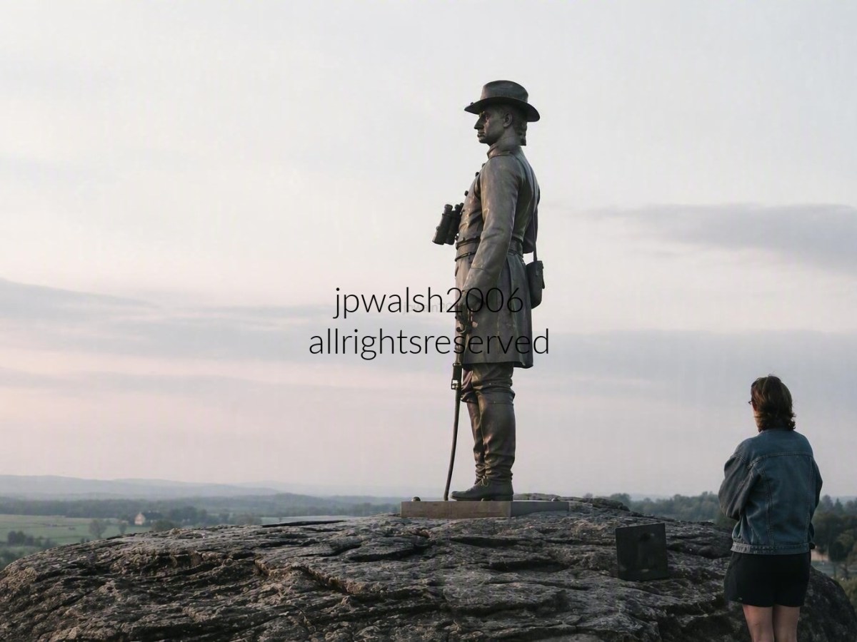 Monument to Brigadier General Gouverneur K. Warren (1888), Hero of Little Round Top, Gettysburg.